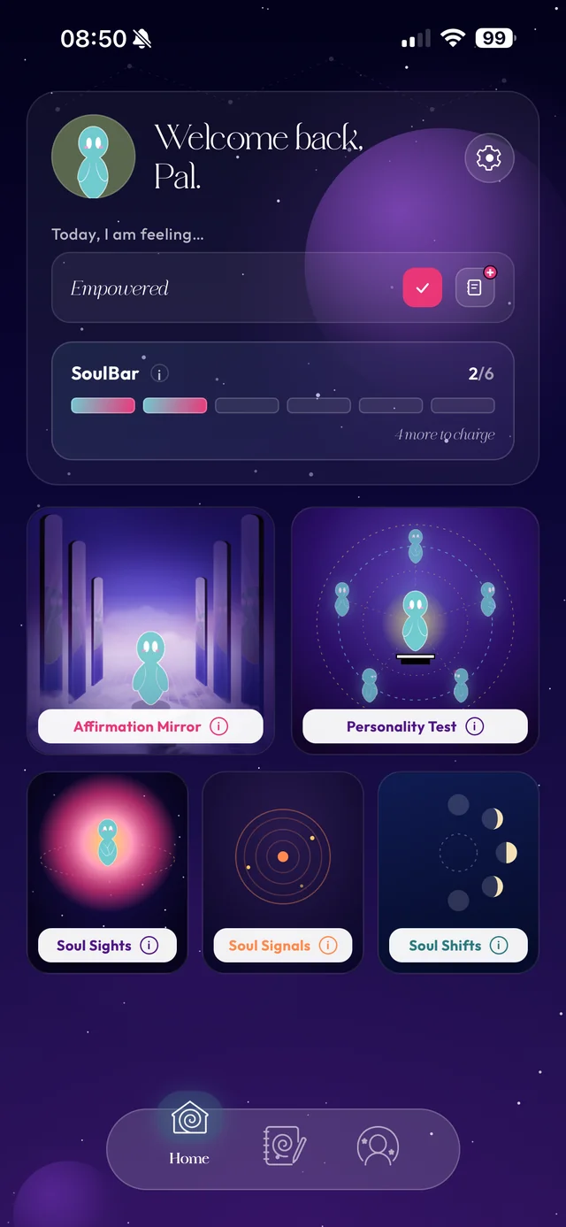 SoulTalk home screen